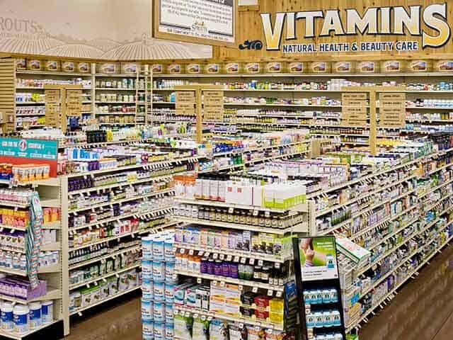 Vitamin section in the Sprouts store