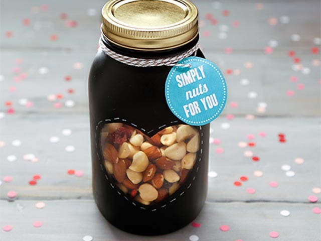 Nut filled mason jar gift