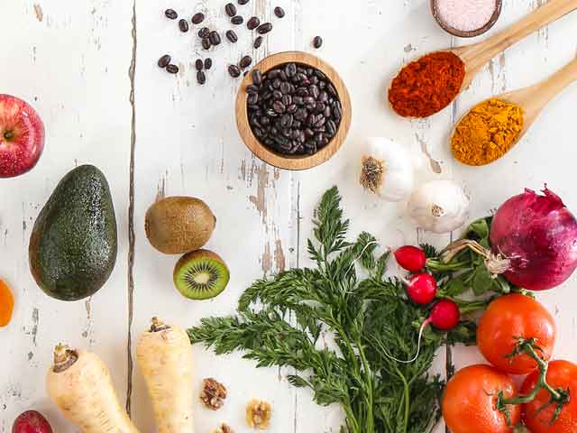 A menagerie of fruits, vegetables, herbs and spices.