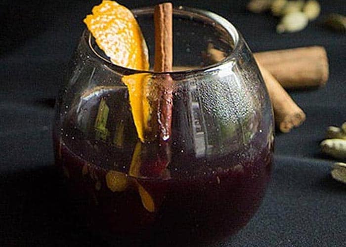 mulled wine in a glass