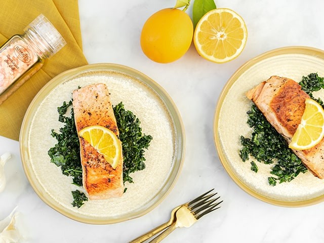 Meyer Lemon Salmon with Kale from Sprouts Farmers Market