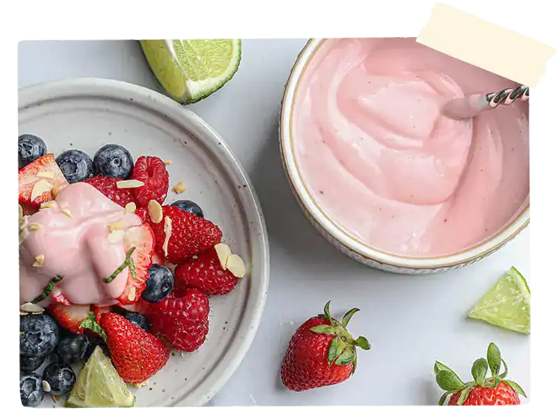 Fruit salad with yogurt