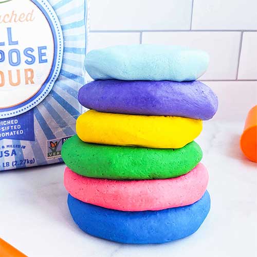 Homemade colorful playdough