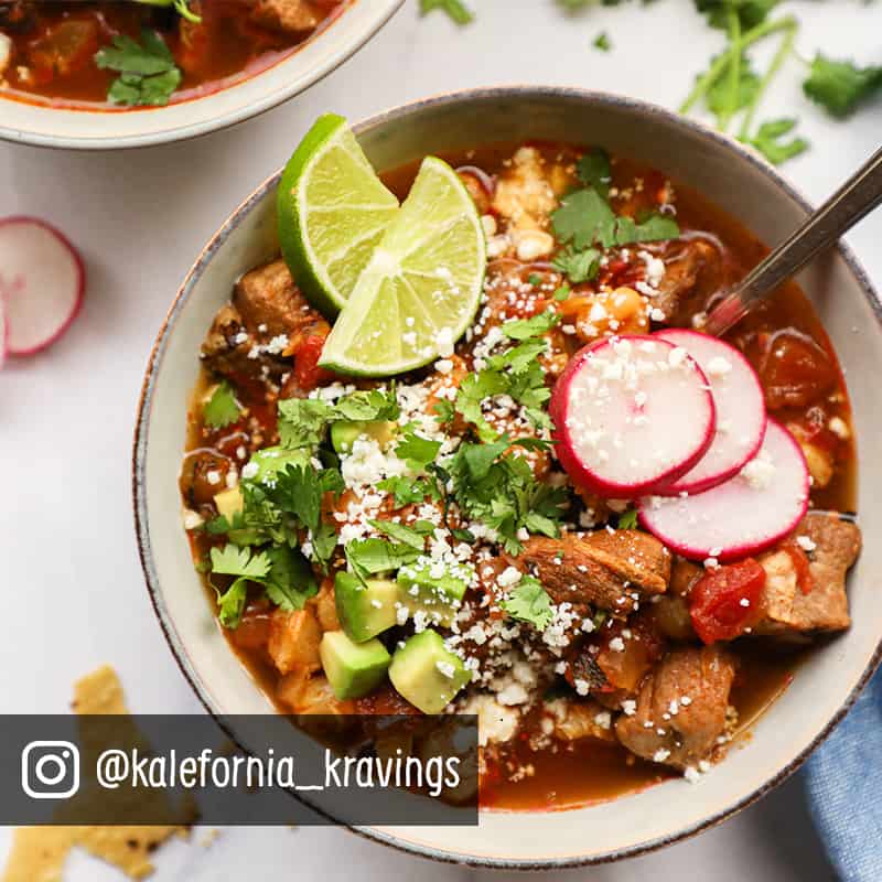 Pork Pozole in a bowl