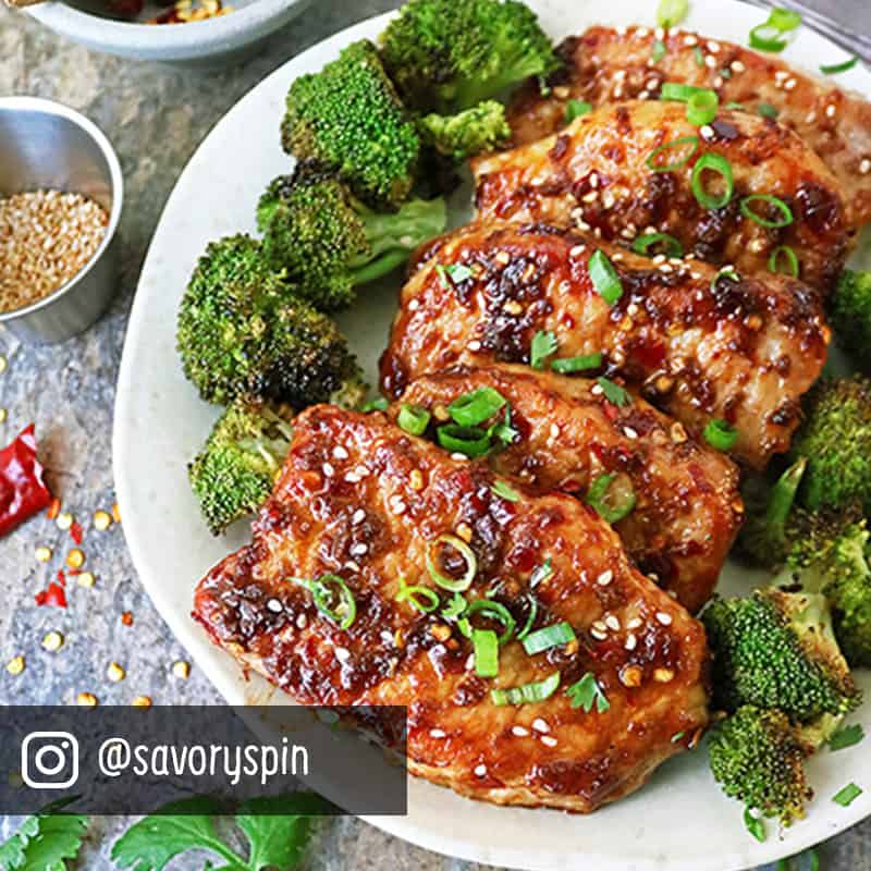 Ginger glazed pork with broccoli