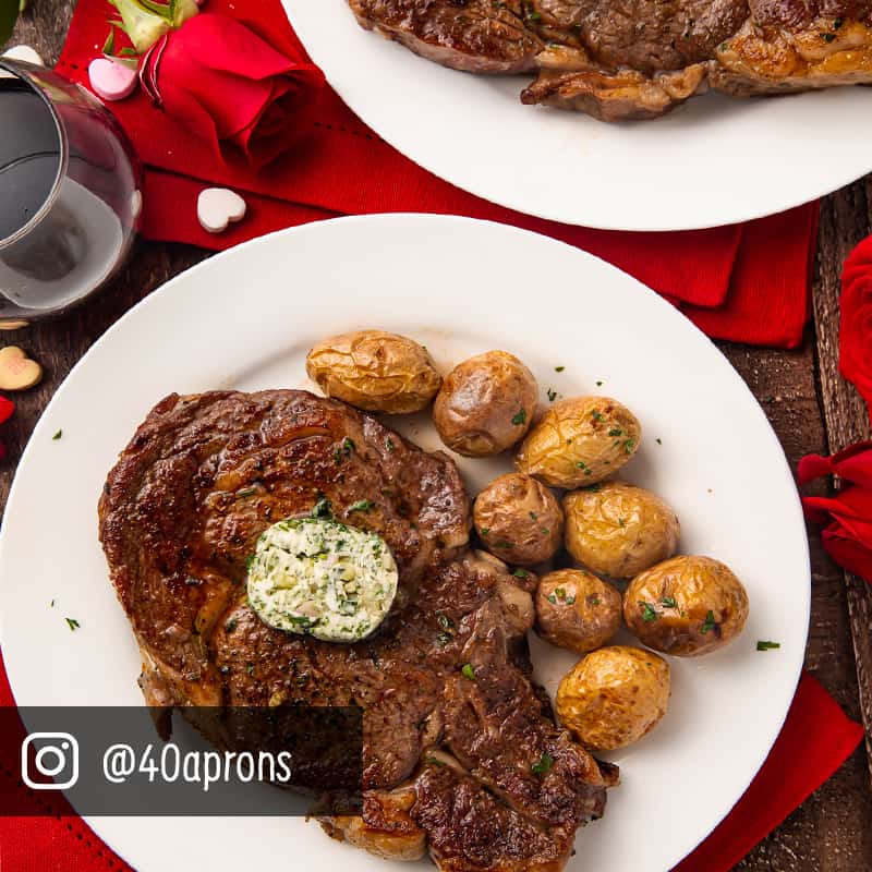 seared ribeye on a plate