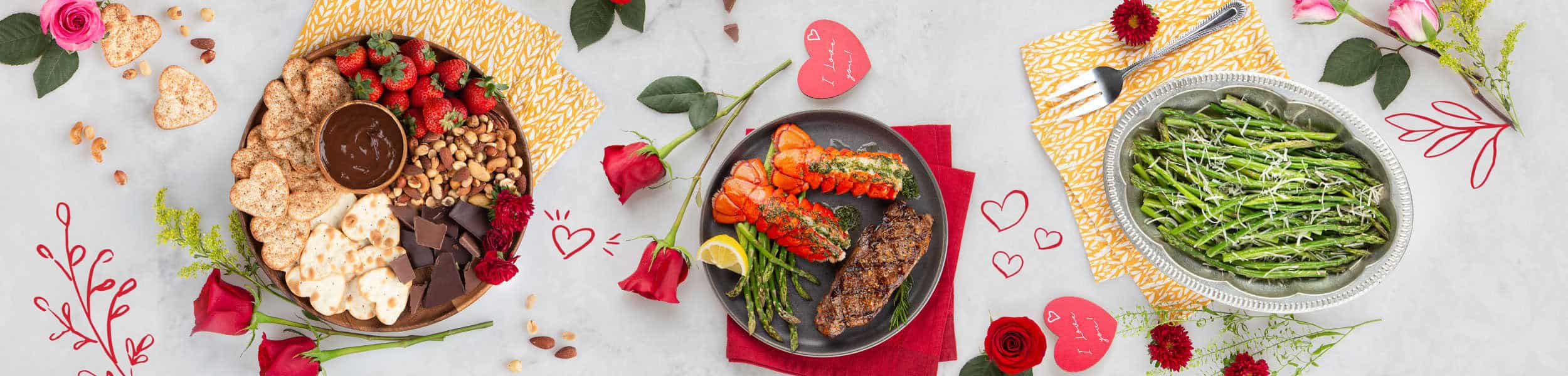 Valentines dinner spread