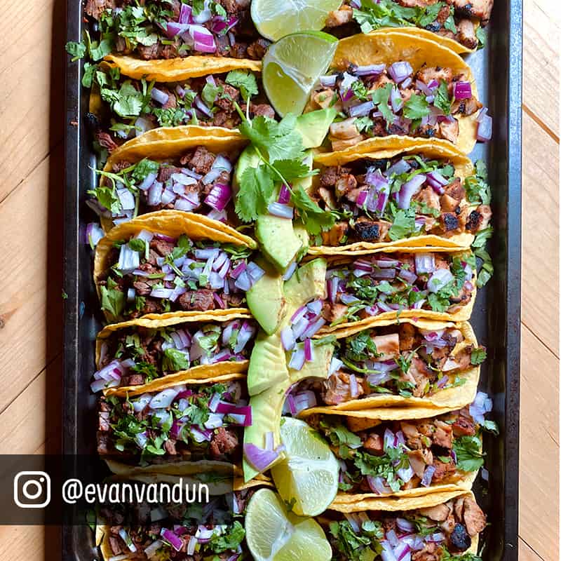 Grilled carne asada tacos