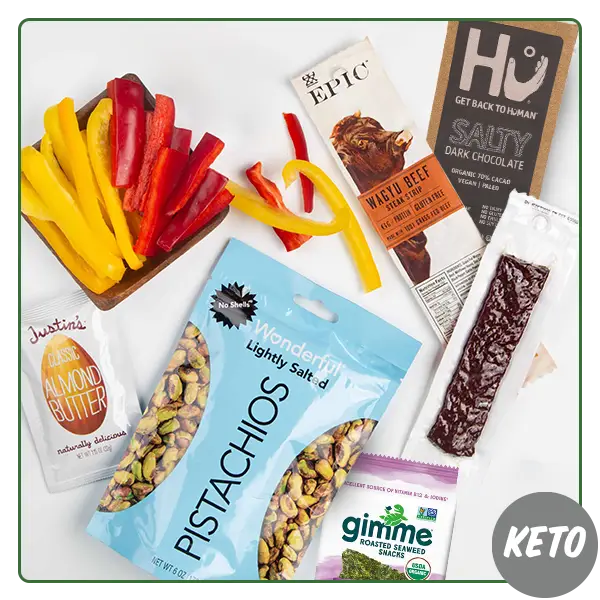 Keto snacks on a tabletop