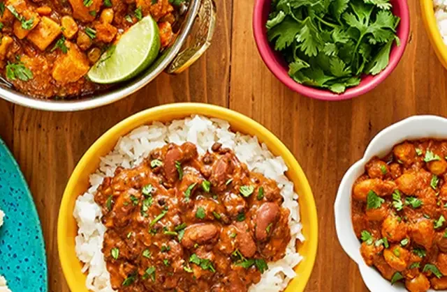 Tasty Bite products prepared in bowls