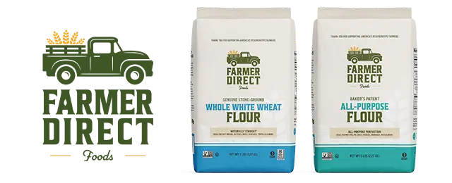 Farmer Direct logo next to product variety