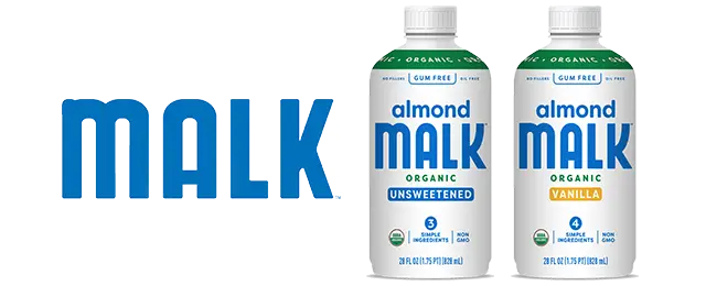 Malk logo next to products