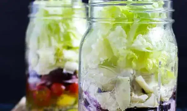 Greek Salad in a Mason Jar