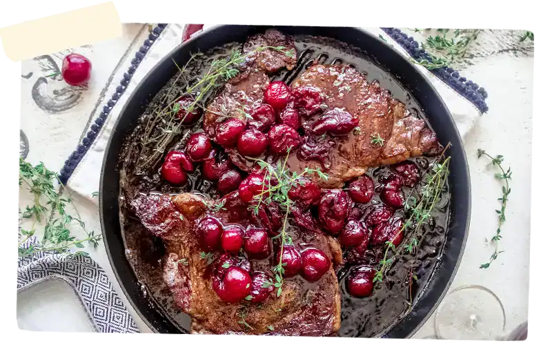 Ribeye with Cherry Sauce