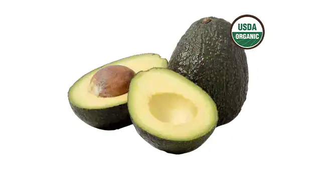 Haas Avocados next to USDA Organic icon
