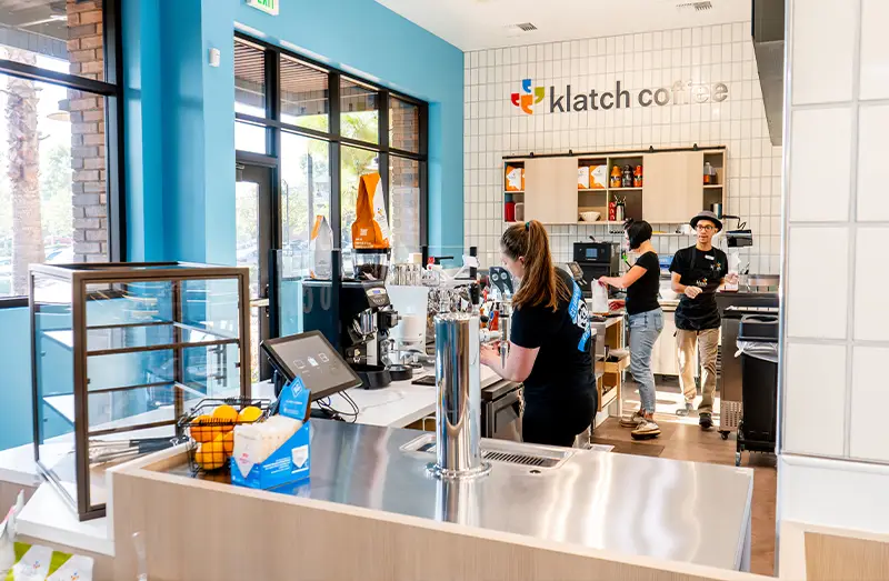 Klatch Coffee inside Redlands store