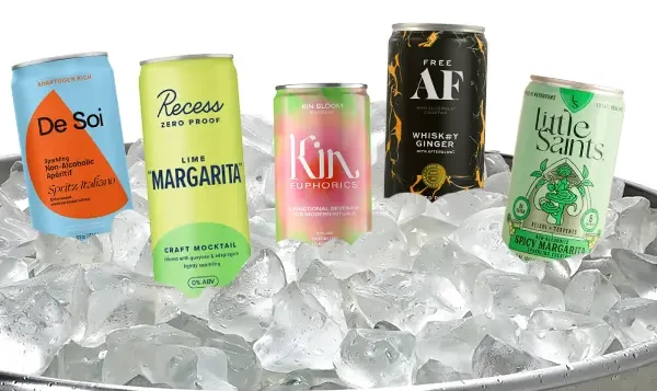 non-alcoholic drinks in an ice bucket