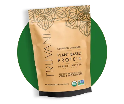 Truvani peanut butter chocolate protein package