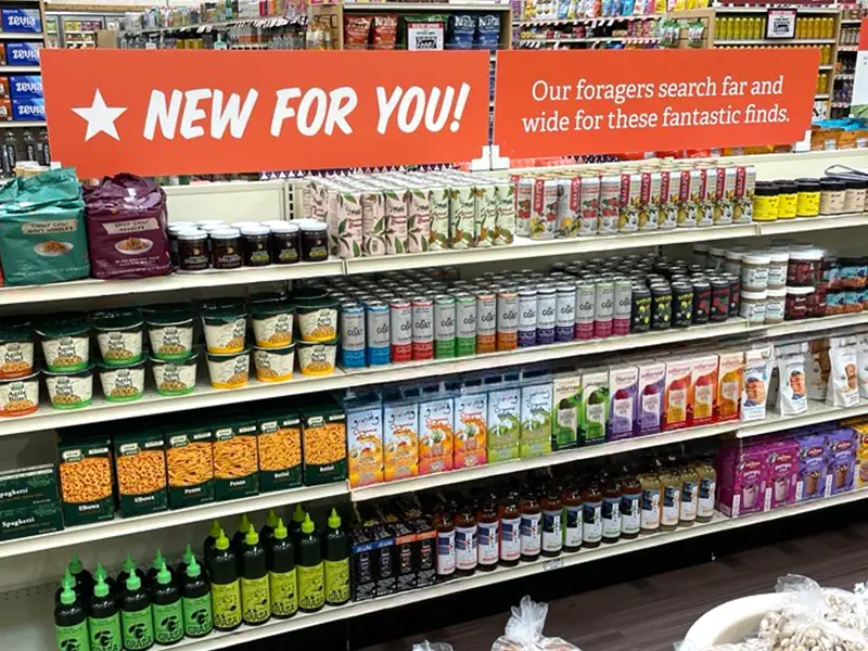 New for You sign on top of shelves