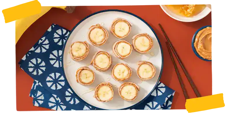 Peanut Butter Banana Sushi Bites