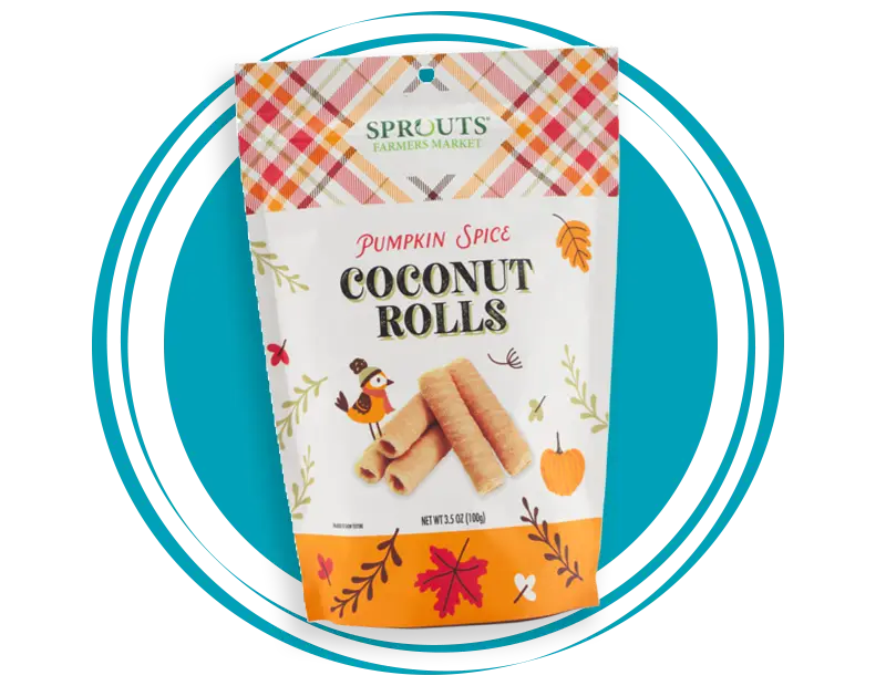 Sprouts Brand Pumpkin Spice Coconut Rolls