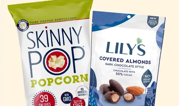 Skinnypop Popcorn and Lilys Chocolates