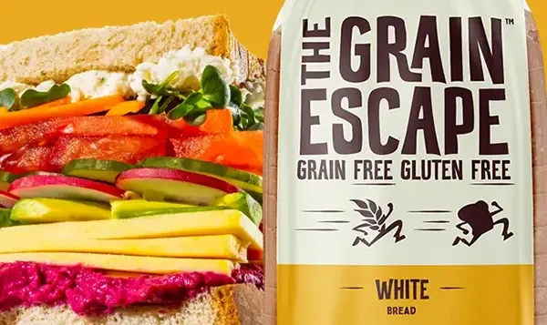 The Grain Escape logo next to product