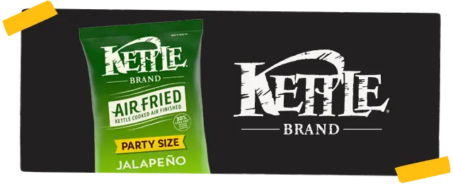 Kettle Brand logo next to chip bag