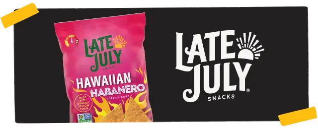 Late July logo next to chip bag