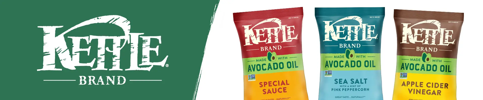 Kettle Brand Logo next to product variety