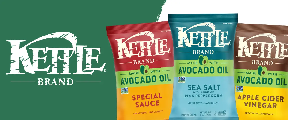 Kettle Brand Logo next to product variety