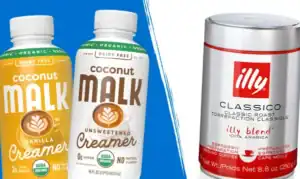 Malk and illy logos next to products