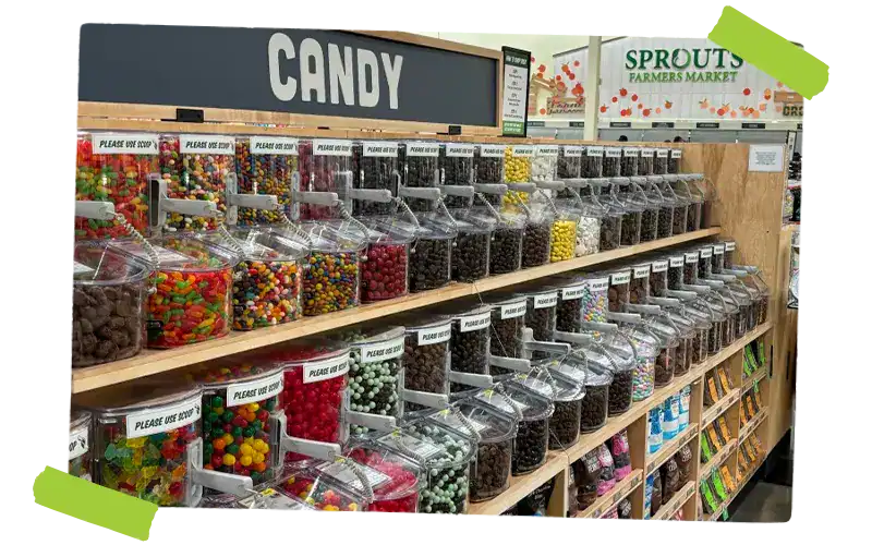 Sprouts bulk candy bins