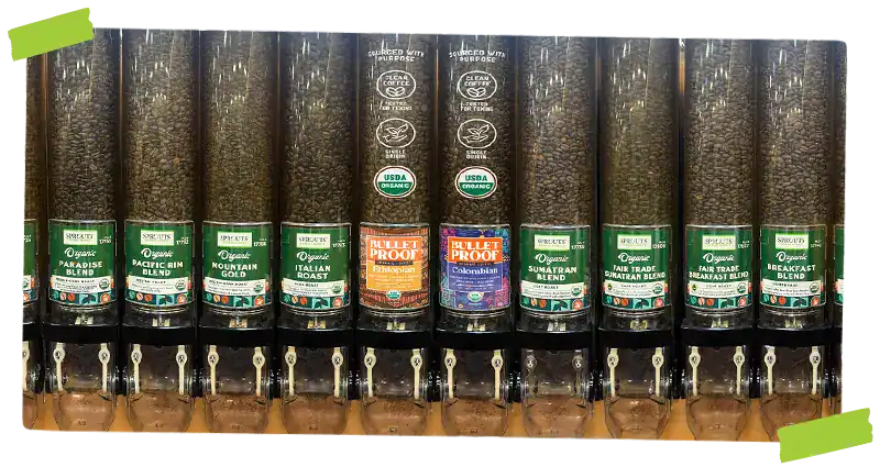 Bulletproof Coffee Variety in gravity bins