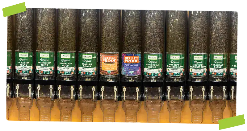 Bulletproof Coffee Variety in gravity bins