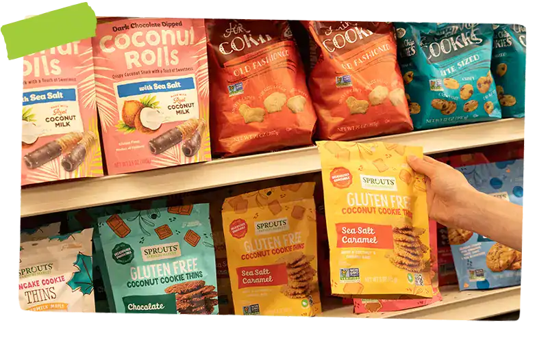 Sprouts Brand products on shelves