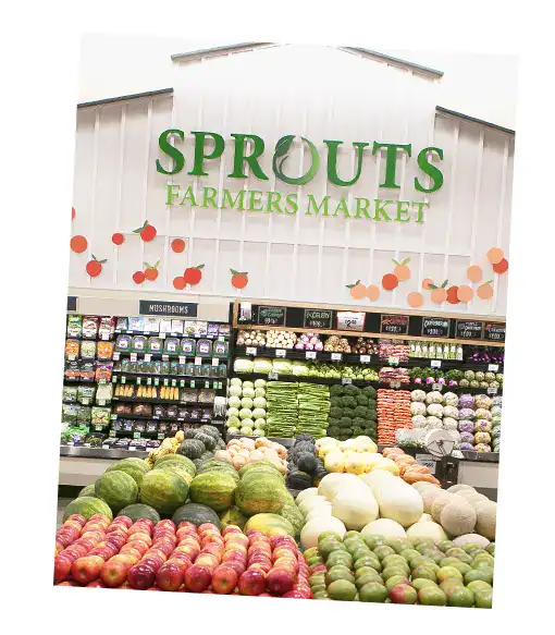 sprouts logo above the produce department