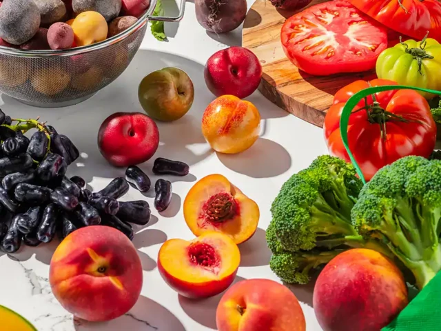 Produce spilling from a bag